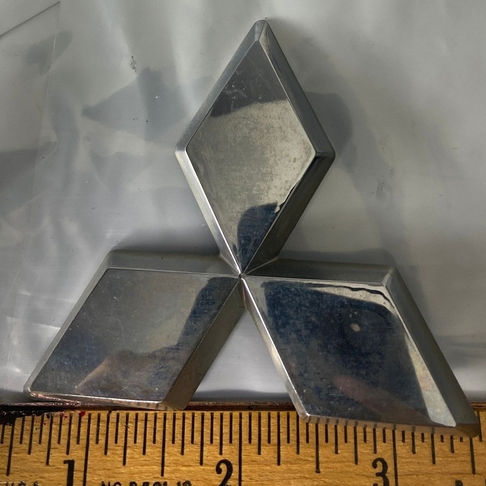 Mitsubishi Chrome Silver Three Diamonds Trunk Hatch Rear Emblem Logo Badge